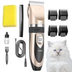 SETON Pet Hair Trimmer Dogs & Cats Grooming Machine Wireless Dog Grooming Clippers Kit Professional for Thick Hair with 4 Comb Low Noise Low Vibration Cordless Trimmer Silent (Pet Trimmer)