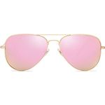 SOJOS Classic Aviator Polarized Sunglasses for Men Women Vintage Retro Style,Gold/Pink