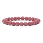 DIYSM Healing Crystals 8mm Gorgeous Semi-Precious Gemstones Round Beads Energy Power Crystal Reiki Healing Elastic Stretch Bracelet For Women men Gifts (Thulite AA)