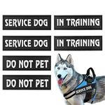 Reflective Service Dog Patches, Detachable Dog Patches for Harness, Removable Dog Tags for Service Dog Vest, In Training Dog Patch, Do Not Pet Patch, Tactical Dog Vest Patch(6pcs)