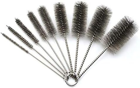 Pipe Cleaning Brush Set Stainless Steel Bristles, Stainless Steel Pipe Brush Steel Bottle Brush 9 Piece Variety Pack for Auto Parts, Bottles, Guns, Tubes, Etc.