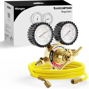 ARCCAPTAIN Nitrogen Regulator with 6.6FT Hose, 0-600 PSI Delivery Pressure, 1/4'' Male Flare Outlet Connection and CGA580 Inlet Connection Gauges