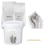 Navaris Family Hand Casting Kit - 3 People Moulding and Plaster Powder Set for 3D Casts of Adults Children Baby's Hands - Includes 4.2L Mixing Bucket