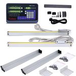 TOAUTO 2 Axis DRO Kit 5µm Digital Readout Display with 2pc Precision Linear Scale 50~1000mm for Bridgeport/Knee Mill Lathe Drill EDM Machine (Customized Size)