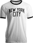 NYC New York City | Iconic Lennon Ringer Vintage Retro Style Men Women T-Shirt-(Adult, M)