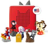 Toniebox Audio Player Starter Set with Spidey, Ghost-Spider, Spin, Black Panther, and Playtime Puppy - Listen, Learn, and Play with One Huggable Little Box - Red