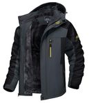 TACVASEN Ski Jacket for Men Mountain Jacket Fleece Climbing Snow Ski Jacket Winter Snowboarding Windproof Softshell Jacket Waterproof Hoodie Ski Coat