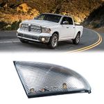 LED Front Left Driver Side Mirror Turn Signal Light Lamp Assembly Blinker White Puddle Lamp Compatible with Dodge Ram 1500 2500 2010-2018, Ram 1500 Classic 2019-2022, Replacement for 68064949AA