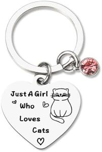 christmas Birthday Gifts for Cat Lovers Women Girls Just a Girl Who Love Cat Keychain Cute Xmas Gifts for Cat Pet Owners Friends Sister Daughter Best Cat Mom Ever Gift Key Chains