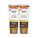 WOW Skin Science Ubtan Face Wash with Chickpea Flour, Turmeric, Saffron, Almond Extract, Rose Water & Sandalwood Oil - No Sulphate, Parabens, Silicones & Color - Pack of 2 - Net Vol 200mL