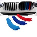 NYZAUTO M-Colored Stripe Grille Insert Trims Compatible with BMW 2007-2013 E70 X5 and 2008-2012 E71 X6 Center Kidney Grill