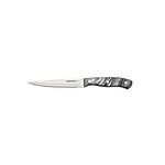 Sabatier Triple Riveted Serrated Utility Knife, 5-Inch, High-Carbon Stainless Steel, Razor-Sharp Kitchen Knife to Cut Fruit, Vegetables and More, Black