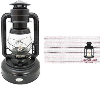 Light of Mine | Dietz #2500 Jupiter Oil Burning Lantern| Kerosene Oil Lamp | Camping Lantern with 6 Pack of 7/8" Wick Strips (Black)