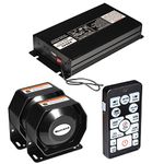 Monrand 12V 18 Tones 400 Watt Emergency PA Speaker System,120-130db Two Ultra Slim with Microphone 400 Watt Police Siren with 2 Additional 20A Switches for Vehicle Truck