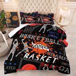 NINENINE Basketball Comforter Set Full Size Kids Sports Bedding for Boys Teens Basketball Fire Player Comforter Tie Dye Bed Set with 1 Comforter 2Pillowcases