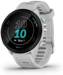 Garmin Forerunner 55, GPS Running Watch with Daily Suggested Workouts, Up to 2 weeks of Battery Life, White