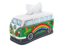 BRISA VW Collection Volkswagen Neoprene Cosmetic Napkin Dispenser Paper Tissue Box for Bathroom in T1 Bus Campervan Design (Peace/Green)