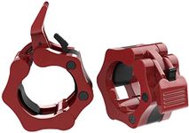 MoKo Barbell Clamps Collars, Quick Release Pair of Locking 2 inch Professional Weight Locks Collar Barbell Clips Great for Workout, Weightlifting, Fitness & Strength Training, Red