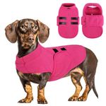 Queenmore Small Dog Sweater, Soft Fleece Vest Pullover Dog Jacket with Leash Hole, Warm Winter Dog Clothes Cold Weather Doggy Dachshund Sweaters for Small Dogs Cats Boy or Girl (Pink, S)