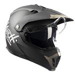 Westt Dual Sport Motorcycle Helmet - Helmets for Adults Motorcycle Dual Visor - Full Face ATV Helmet DOT Dirtbike Motocross Helmets(XL/Black Cross X)