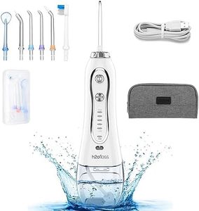 H2ofloss Hydropulseur Jet Dentaire Portable Irrigateur Oral Professionnel Sans Fil - Hydropulseur Dentaire Rechargeable, IPX7 Etanche À L'eau, Réservoir De 300 ML,Pour La Maison Et Les Voyages (HF-6)
