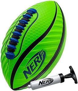 Nerf Spiral Grip Junior Football - Patented Spacelace for Ultimate Spirals - Authentic Look and Feel - Pump Included