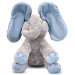 Dimple Kyle Elephant Stuffed Animal Toy - Animated Plush Blue Singing Elephant, Interactive Musical Peek-a-Boo for Babies and Kids, Perfect for Toddlers, Ages 0 and Up