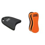 Zoggs EVA Kick Board Medium Black, One Size, 311646 & Unisex's Pull Buoy, Orange/Black, One Size