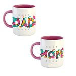 Aastha Imagine Media Best Mom Ever Printed Ceramic Coffee Mug, Mother's Birthday Gift, Anniversary Gift. (Mom Dad Ever)