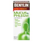 BENYLIN® Extra Strength Mucus & Phlegm Syrup Daytime, Relieves Mucus & Phlegm, Chest Congestion and Sore Throat Pain, 100mL