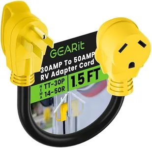 GearIT 50 Amp to 30 Amp RV Adapter Cord, 50Amp Male to 30Amp Female, NEMA 14-50P to NEMA TT-30R, STW 10 Gauge Heavy Duty Electrical Adapter Power Plug - 18in, 1.5ft