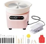 VEVOR 11 inch Forming Machine, Direct Drive Ceramic Shaping Tools for DIY Art Craft, 450W Electric Wheel for Pottery with Foot Pedal and LCD Touch Screen, Pink, 11in-450W