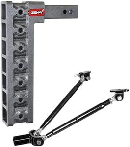 GEN-Y Hitch Tow Hitch for 2" Receiver - 15" Drop/Rise with 7 Adjustable Positions, Includes Stabilizer Kit, 16,000 lbs Towing Capacity, 2,000 lbs Tongue Weight, Silver