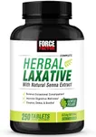 FORCE FACTOR Herbal Laxative for Constipation Relief for Adults, Digestion Supplement Made with Senna to Cleanse, Detox, and Soothe, Laxatives for Constipation for Women and Men, 250 Tablets