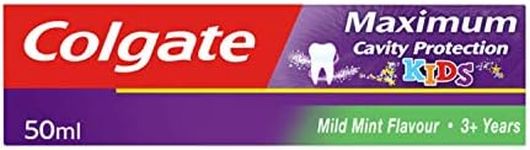 Colgate Kids Maximum Cavity Protection Mild Mint 50ml Toothpaste (Pack of 1) | 3+ years | Strengthens enamel | Clinically proven to fight tooth decay