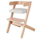 LIVINGbasics Wooden High Chair, Adjustable Dining Feeding Chair with Removable Cushion for Kids Adult Studying, Dining, Step Tool (Support up to 170 Lb)