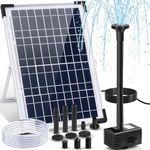 Yeomi 12W Solar Fountain Pump, Solar Powered Water Pump 132 GPH with 6 Spray Nozzles & 10ft Cord, Solar Bird Bath Fountain for Outdoor Garden Pond Pool Patio Water Features