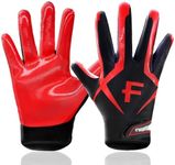 FINGER TEN Football Receiver Gloves Youth Receiving Gloves Pro 3.0 Durable Breathable Flexible for Kids Boys Girls in White Red Black Blue Small Large Medium X-Large (A-Red, Medium)