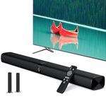 Assistrust Sound Bar, 60W Sound Bar for Smart TV, 5.0 Bluetooth TV Sound Bar, Wired & Wireless Soundbar with Auto Volume Boost, ARC/Optical/AUX Connection (All Black)