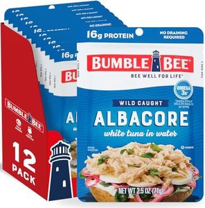 Bumble Bee Solid White Albacore Tuna in Water, 2.5 oz Pouch (Pack of 12) - Wild Caught Tuna - 16g Protein per Serving, High in Omega-3s - Non-GMO, Gluten Free, Kosher - No Draining Required