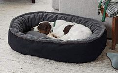 KOZI PET Ultra Soft Ethnic Desingner Polyster Filled Reversable Black and Black Fur Dual Color for Dog and Cat Beds (Export Quality) - Small