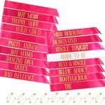 ANGREEL 18Pcs Bride to Sashes, Team Bride Sash Set with 1Pcs White Bridal Sash + 17Pcs Rose Red Bachelorette Sashes for Bridal Shower Party Favor Engagement Wedding Decor