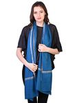 100% Cashmere Handmade in Kashmir (Gift Box) Ultra Soft Warm Superfine Embroidery Pashmina Stole Azure