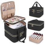 YARWO Nail Gel Organizer Case Holds 72 Bottles (15ml/0.5 fl.oz), Detachable Storage Bag for Nail Gel Bottles and Nail Art Tools, Black (Bag Only Patent Pending)