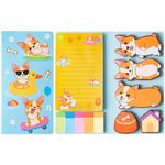 A1DIEE Corgi Sticky Notes Set - 550 Sheet I Just Really Like Corgi Bundle Writing Memo Pads, Cartoon Dog Self Adhesive Page Marker Self-Stick Notes Pads Back to School Supplies Gifts for Student