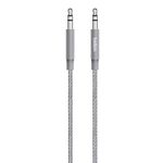 Belkin Premium 3.5 mm Braided Tangle Free Aux Cable with Aluminuim Connectors - Grey