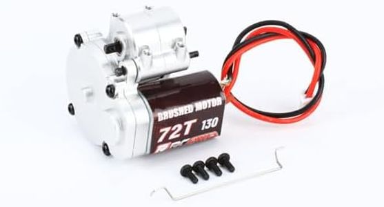 RCAWD FCX24 Motor 130 72t & FCX24 Transmission Metal Gearbox Combo for FMS 1/24 FCX24 Power Wagon, Smasher V2 Monster Truck Upgrades Parts Silver