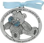 CA Gift CM17B Blue Teddy Bear Crib Medal, 2-1/2" x 2"