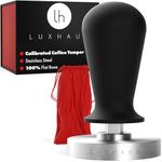 LuxHaus Espresso Tamper - 53mm Calibrated Coffee Tamper for Espresso Machine with Spring Loaded 100% Flat Stainless Steel Base
