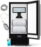ICEVIVAL Under Counter Ice Maker, Nugget Ice Machine 70 Lb/Day, Built-in Freestanding Ice Maker Machine with 2-Drawer Ice Baskets, Auto-Cleaning & 24H Timer, for Home, Bar Use (Black)
